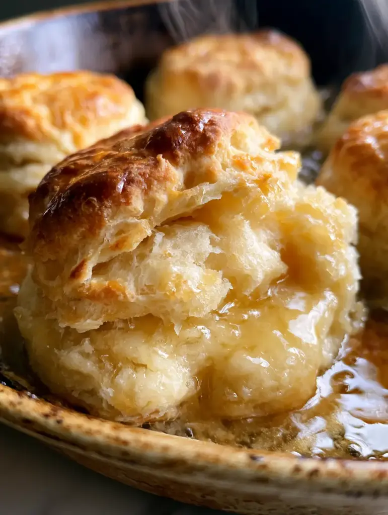 Butter Swim Biscuits: The Ultimate Guide to Fluffy, Golden Perfection 1 Butter swim biscuits glistening with melted butter in a rustic cast iron skillet under morning light.