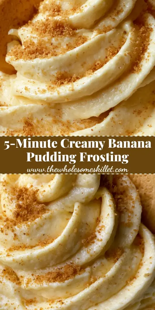 Banana Pudding Buttercream: The Silkiest Magnolia-Inspired Frosting 4 A tall, silky swirl of pale yellow banana pudding buttercream in a white ceramic bowl with vanilla wafer crumbs.