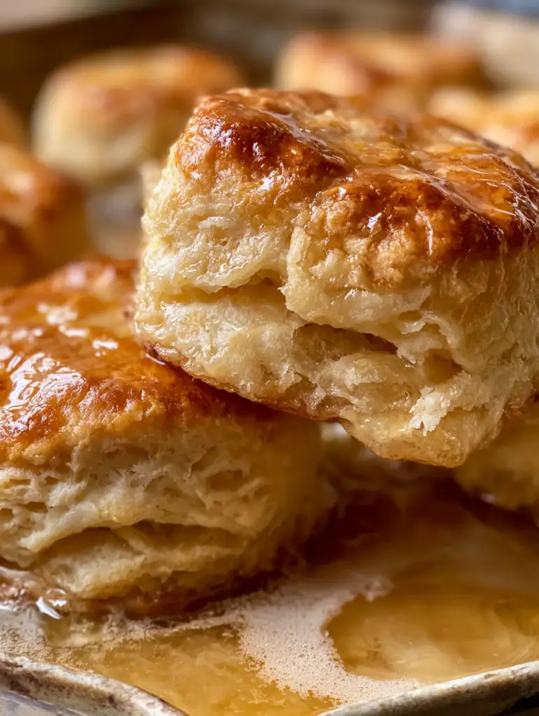 Butter Biscuits: The Ultimate Flaky Butter Swim Recipe 2 Close-up of butter biscuits showing flaky layers and a soft white crumb interior.
