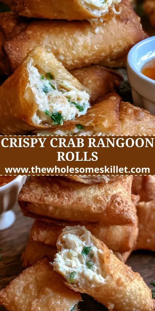 Crab Cream Cheese Egg Rolls: The Ultimate Crispy Restaurant-Style Appetizer 4 A stack of golden-brown crispy crab cream cheese egg rolls on a rustic board with sweet chili sauce.