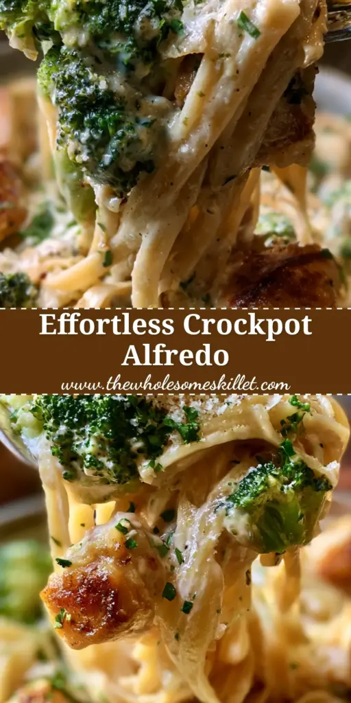 Chicken Alfredo with Golden Seared Chicken and Vibrant Broccoli 4 A close-up vertical shot of creamy chicken alfredo with broccoli florets, garnished with parsley and parmesan. (chicken alfredo)