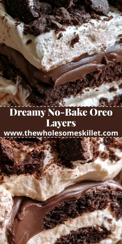 Oreo Dream Dessert: The Ultimate No-Bake Oreo Lasagna Recipe 4 A towering slice of oreo dream dessert showing perfect layers of cookie crust, cream cheese, and chocolate pudding with a dollop of whipped cream. (oreo dream dessert)