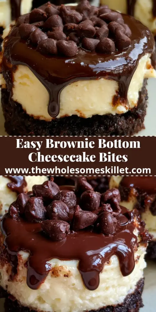 Brownie Bottom Cheesecakes with Glossy Dark Chocolate Ganache 3 A tall stack of mini brownie bottom cheesecakes with white layers and glossy chocolate ganache on a modern plate.