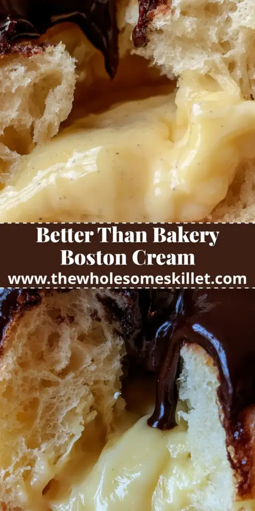 Boston Cream Donuts: The Ultimate Guide to Bakery-Quality Custard-Filled Perfection 4 A stack of freshly made boston cream donuts with dripping chocolate ganache and vanilla bean custard visible in a bite mark.