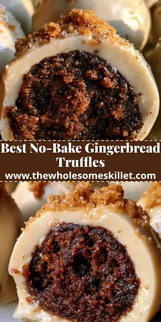 A stack of white chocolate coated gingerbread truffles garnished with golden crumbs and sugar pearls on a holiday plate. (gingerbread truffles)