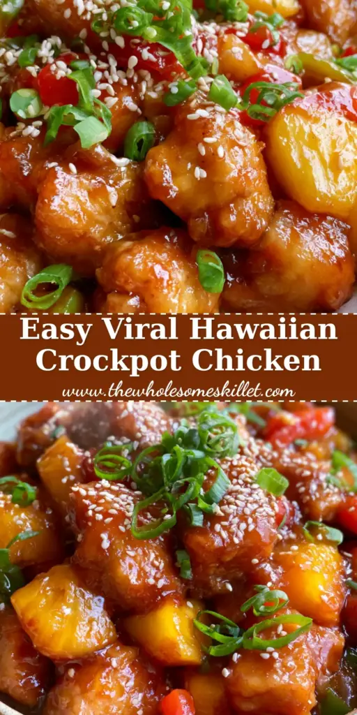 Slow Cooker Hawaiian Chicken with a Thick Soy-Ginger Glaze 4 A ceramic bowl filled with slow cooker hawaiian chicken, featuring juicy chunks of chicken, vibrant peppers, and a thick amber sauce. (slow cooker hawaiian chicken)