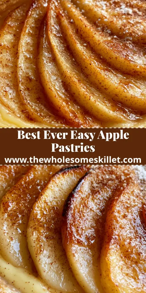 Apple Custard Puff Pastries with Honey-Glazed Honeycrisp Apples 4 A close-up of apple custard puff pastries with hundreds of visible flaky layers and fanned caramelized apples.