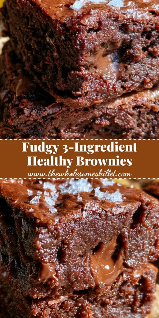Banana Brownies: The Ultimate Fudgy Chocolate and Ripe Banana Fusion 4 A stack of two thick, fudgy banana brownies with a crackly top and sea salt on parchment paper.