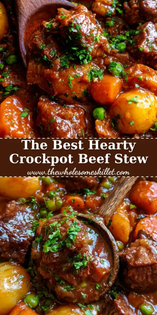 An overhead shot of a rustic ceramic bowl filled with thick beef stew, featuring seared beef, carrots, and golden potatoes with rising steam.