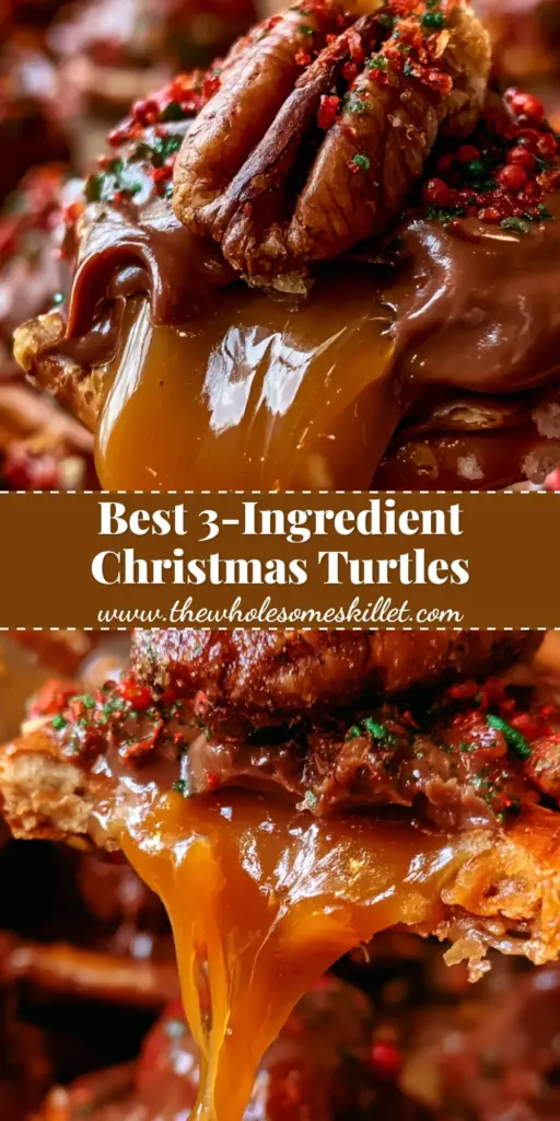 A tall stack of Christmas Rolo pretzel bites with festive red and green sprinkles and a chocolate drizzle.
