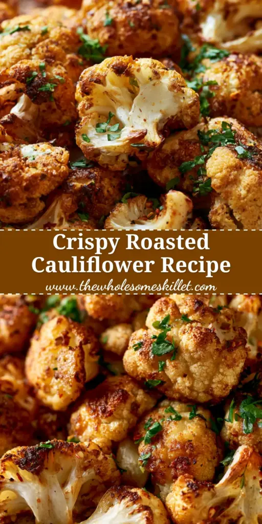 Roasted Cauliflower: The Ultimate Guide to Golden-Brown Perfection 4 A rustic ceramic plate piled high with golden-brown roasted cauliflower florets garnished with red pepper flakes and fresh parsley.