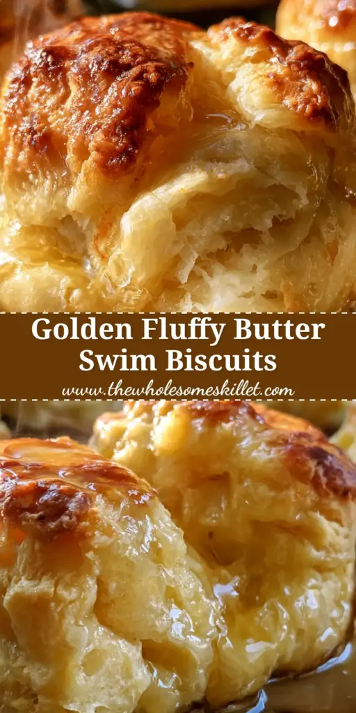 Butter Swim Biscuits: The Ultimate Guide to Fluffy, Golden Perfection 4 A close up of golden-brown butter swim biscuits in a cast iron pan with a glistening buttery crust.