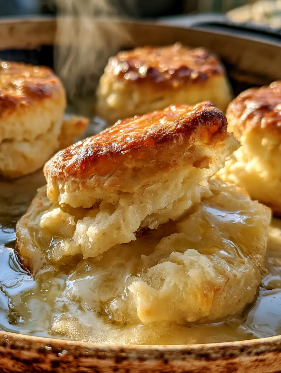 Butter Swim Biscuits: The Ultimate Guide to Fluffy, Golden Perfection 3 A hyper-realistic close up shot of a warm, golden-brown butter swim biscuit, split open to reveal its incredibly fluffy interior.